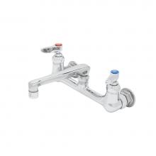 T&S Brass B-0230-01 - Mixing Faucet, 8'' Wall Mount, 6'' Cast Spout w/ Aerator, Lever Handles, Etern