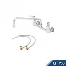 T&S Brass B-0231-KIT-M6 - Master Pack (6) B-0231-KIT, Double Pantry Faucet, Wall Mount, 8'' Centers, 12'&apos