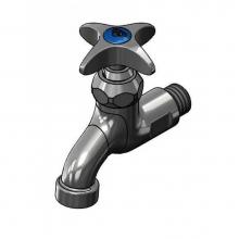 T&S Brass B-0703 - Sill Faucet, 1/2'' NPT Male Inlet, 4-Arm Handle, Plain-End Outlet