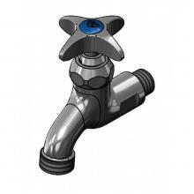 T&S Brass B-0704 - Sill Faucet, 1/2'' NPT Male Inlet, 4-Arm Handle, 3/4'' Garden Threaded Outlet