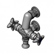 T&S Brass B-0810 - Mixing Faucet, Vertical, 1/2'' NPT Female Inlets, 4-Arm Handles, 2.2 GPM Rosespray