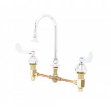 T&S Brass B-0866-04L - Medical Faucet, Concealed Body, 12'' Centers, Wrist Handles, Swivel/Rigid GN w/Rosespray