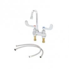 T&S Brass B-0892-CR-KIT - 4'' Centerset Deck Mount Mixing Faucet, Quarter-Turn Eterna Cartridges w/ Check Valves,