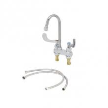 T&S Brass B-0892-KIT - 4'' Centerset Deck Mount Mixing Faucet, Quarter-Turn Eterna Cartridges w/ Spring Checks,