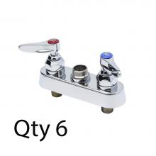 T&S Brass B-1110-LNM - Workboard Faucet, Deck Mount, 4'' Centers, Lever Handles, Less Nozzle (Qty. 6) Master Pa