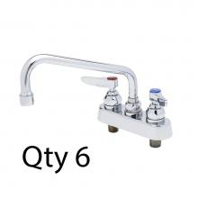 T&S Brass B-1111-M - Workboard Faucet, Deck Mount, 4'' Centers, 8'' Swing Nozzle, Lever Handles (Qt