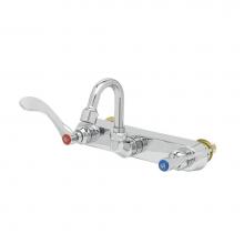 T&S Brass B-1125-XS-HM - Workboard Faucet, 8'' Wall Mount, Small Gooseneck w/ 1.5 GPM VR Laminar, QT Eternas &amp