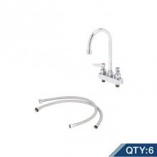 T&S Brass B-1141-KIT-M6 - Master Pack (6) B-1141-KIT, Workboard Faucet, Deck Mount, 4'' Centers, 133X Swivel Goose