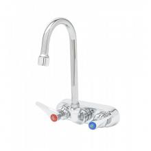 T&S Brass B-1146-02A-CR - Workboard Faucet, 4'' Wall Mount, Ceramas, 179X-A22 Swivel Gooseneck, Lever Handles