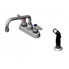 T&S Brass B-1171-CR - 4'' Workboard Faucet, Deck Mount, Ceramas, 8'' Swing Nozzle, Diverter with 4&a
