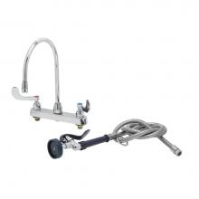 T&S Brass B-1176 - Workboard Faucet, 8'' Deck Mount, 4'' Handles, Swivel GN & 2.2 GPM Aerator