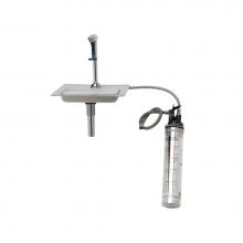 T&S Brass B-1230-WFK - Water Station w/ 8'' Pedestal Type Glass Filler, Drip Pan, Drain & Water Filtration