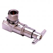 T&S Brass B-1310 - Angle Key Stop, 1/2'' NPT Female Inlet, Outlet w/ Compression Nut & Sleeve for 1/2&a