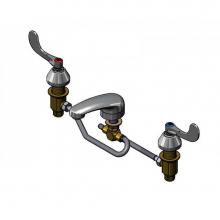 T&S Brass B-2990-FLWH4 - Widespread Faucet, Flex Lines, 5'' Cast Spout, Wrist-Action Handles IDENTICAL TO B-2485