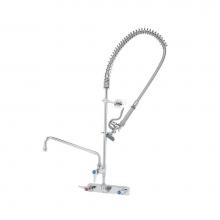 T&S Brass B-5125-12-B - 8'' Wall Mount Workboard Pre-Rinse unit W/Eterna, B-0107, 12'' Add-On Faucet &