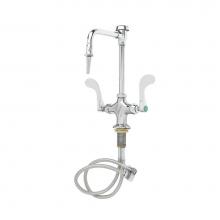 T&S Brass BL-5704-08WH4 - Lab Mixing Faucet, Single Hole Deck Mount, 4'' Wrist Handles, VB Nozzle & Serrated T