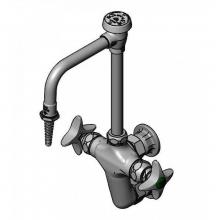 T&S Brass BL-5735-08 - Lab Vertical Mixing Faucet, Wall Mount, Rigid/Swivel Vacuum Breaker Nozzle, Serrated Tip