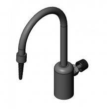 T&S Brass BL-9505-02 - Lab Faucet, Single Control, Grey PVC, Rigid Gooseneck, Serrated Tip, 1/2'' NPT Female In