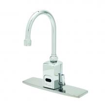 T&S Brass EC-3130-8DP - ChekPoint Above-Deck Electronics Faucet, 8'' c/c Deck Plate, Gooseneck, 2.2 GPM / 8.3 LP