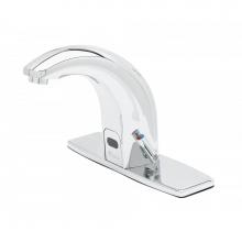 T&S Brass EC-3142-8DP - ChekPoint Above-Deck Electronic Faucet, 8'' Deck Plate, Contemporary Spout, 2.2 GPM / 8.