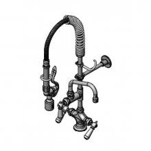 T&S Brass MPY-2DCN-06 - Mini Pre-Rinse w/ B-0107-C, 6'' Swivel Nozzle, Club Handles, 6'' Wall Bracket