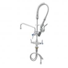T&S Brass MPY-2DLN-08 - Mini-Pre-Rinse unit w/ B-0107-C, 8'' Swivel Nozzle, Lever Handles And Wall Bracket MINI