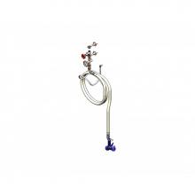 T&S Brass MV-1907-11CW - 1/2'' Washdown Station: Valve, Thermometer, Swivel, 50' Creamery Hose & Water G