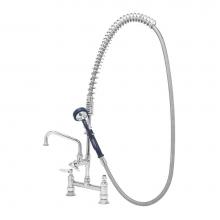 T&S Brass P3-8DOSN06PZLXA - 8'' c/c Deck Mount Faucet, 1/2'' Male Supply Kits, ADF, 6'' SW. NZL,