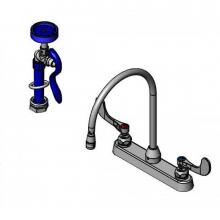 T&S Brass PB-2347-00PB - PET GROOMING: 8'' WORKBOARD FCT w/ EB-0107 & EB-0072-H, 4'' HANDLES &