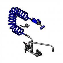 T&S Brass PG-8WSAN-18 - Pet Groom: 8'' Wall Mount, No Vacuum Breaker , B-0155 & 065X, 034A & Coiled Hose