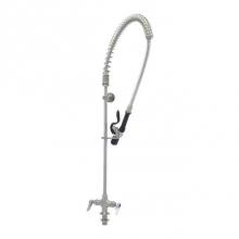 T&S Brass S-0113-BJ - Stainless Steel EasyInstall Pre-Rinse, Single Hole Base, S-0107-J, Flex Lines, Wall Bracket