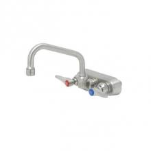 T&S Brass S-1115 - 4'' Stainless Steel Wall Mount Workboard Faucet with Stainless Steel Lever Handles and 6