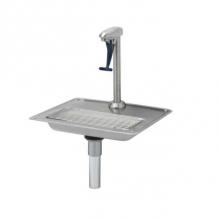 T&S Brass S-1230 - Deck Mount Stainless Steel Water Station w/ Pedestal Type Stainless Steel Glass Filler w/ SS VR Se