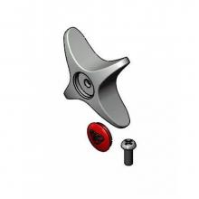 T&S Brass 175FHNS-AM - 4-Arm Handle w/ Anti-Microbial Coating and Hot Index (Red) and Screw