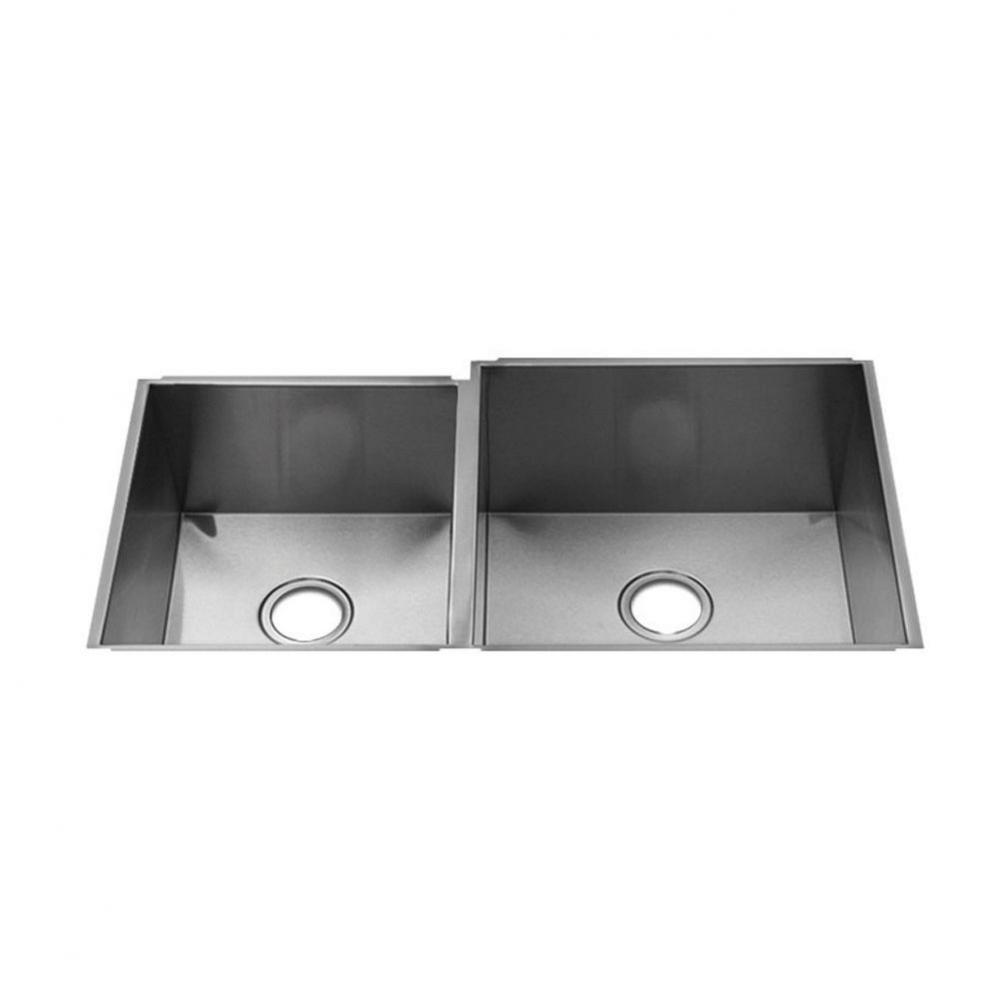 Urbanedge Sink Undermount, Double L15X16X8 R18X18X10