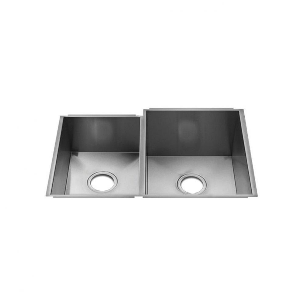 Urbanedge Sink Undermount, Double L12X16X8 R15X18X10