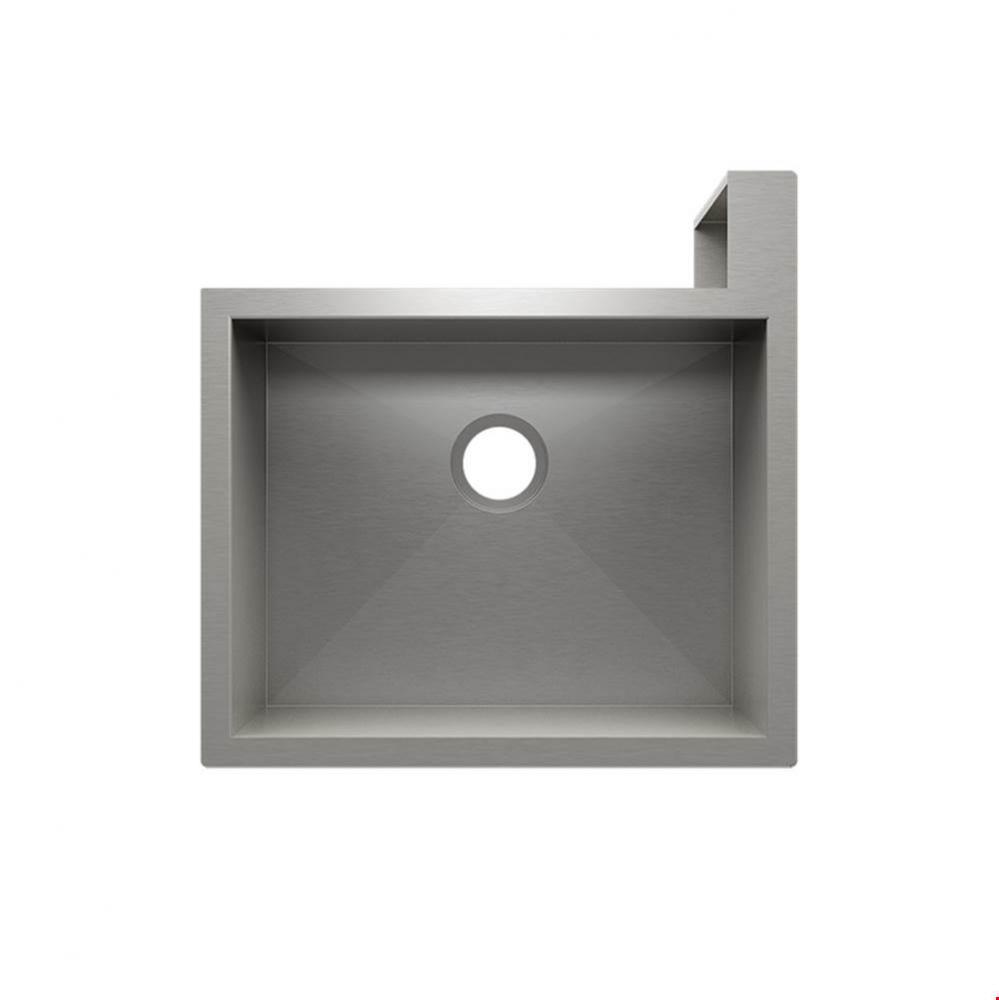 Socialcorner Sink Undermount Flat Aprons Right Corner, Single 23X18X10