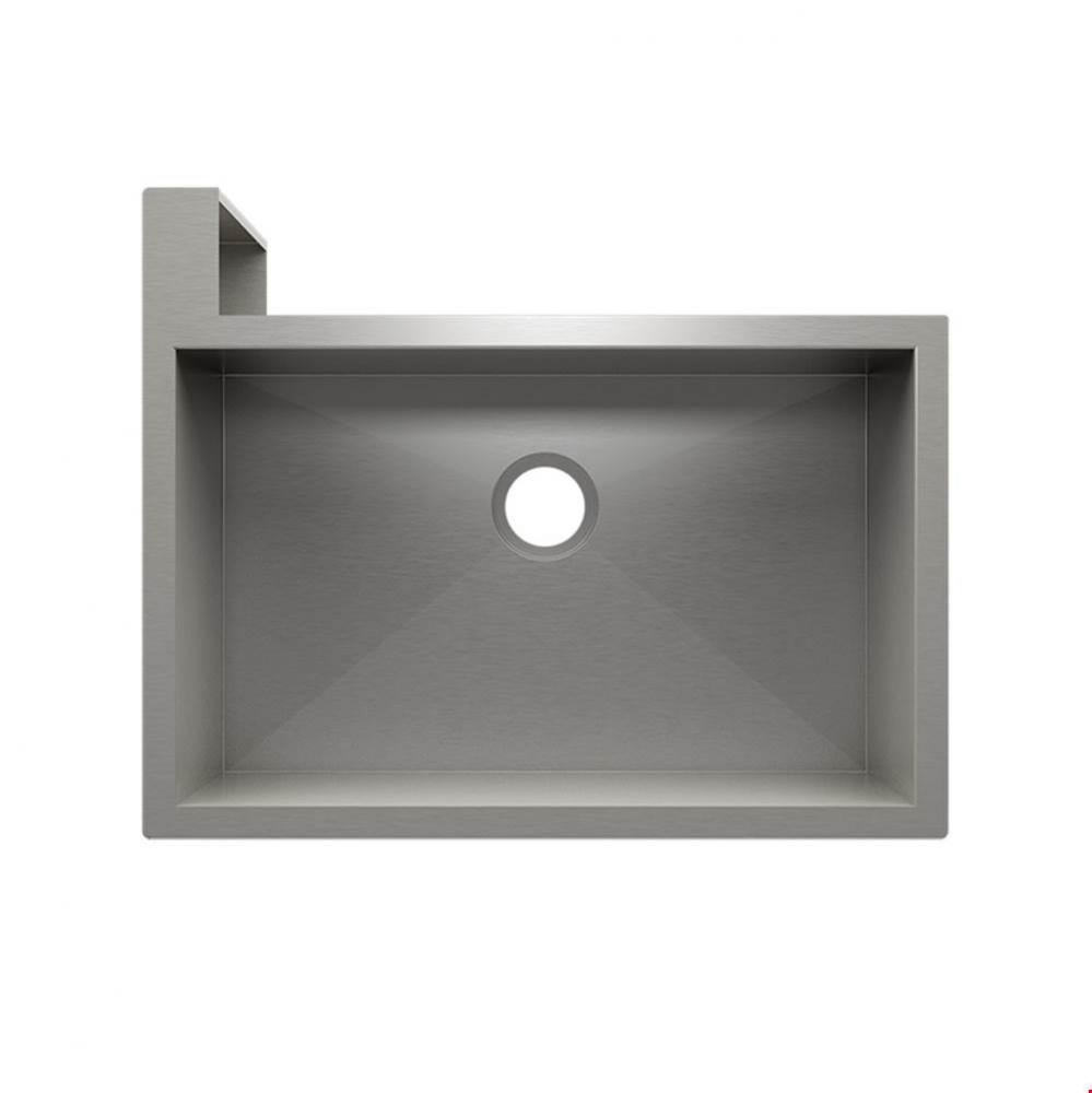 Socialcorner Sink Undermount Flat Aprons Left Corner, Single 29X18X10