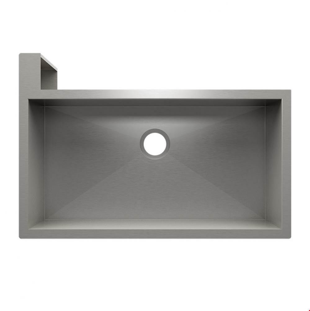 Socialcorner Sink Undermount Flat Aprons Left Corner, Single 35X18X10