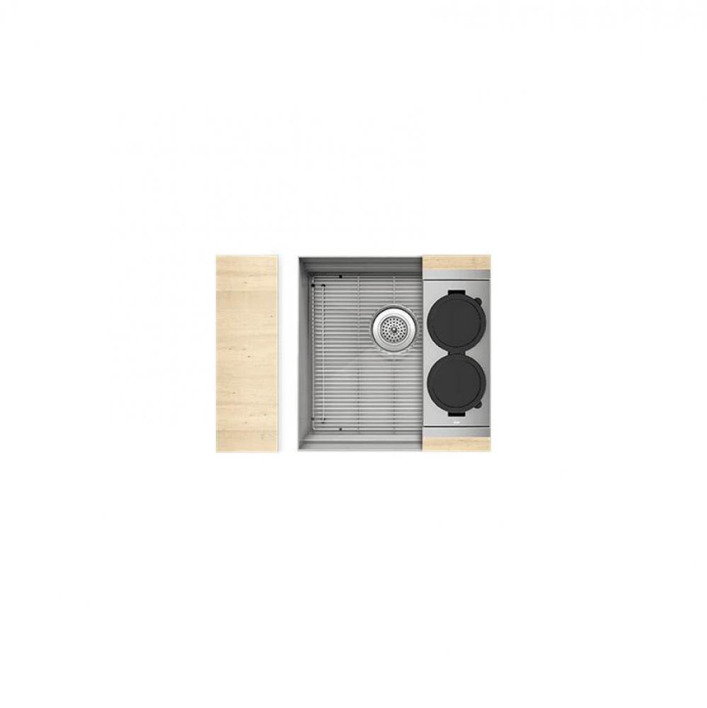 Smartstation Kit, Undermount Sink, Maple Acc., Single 18X18X10