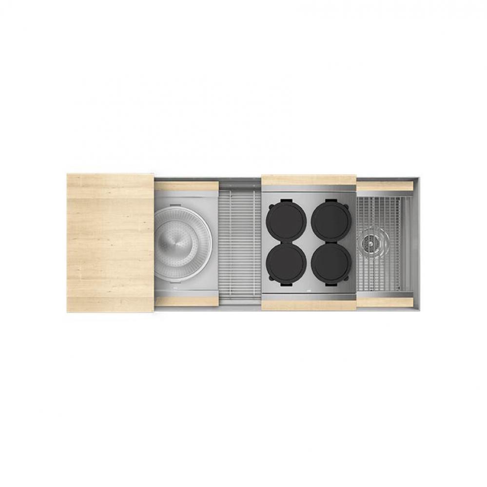 Smartstation Kit, Undermount Sink, Maple Acc., Single 48X18X10