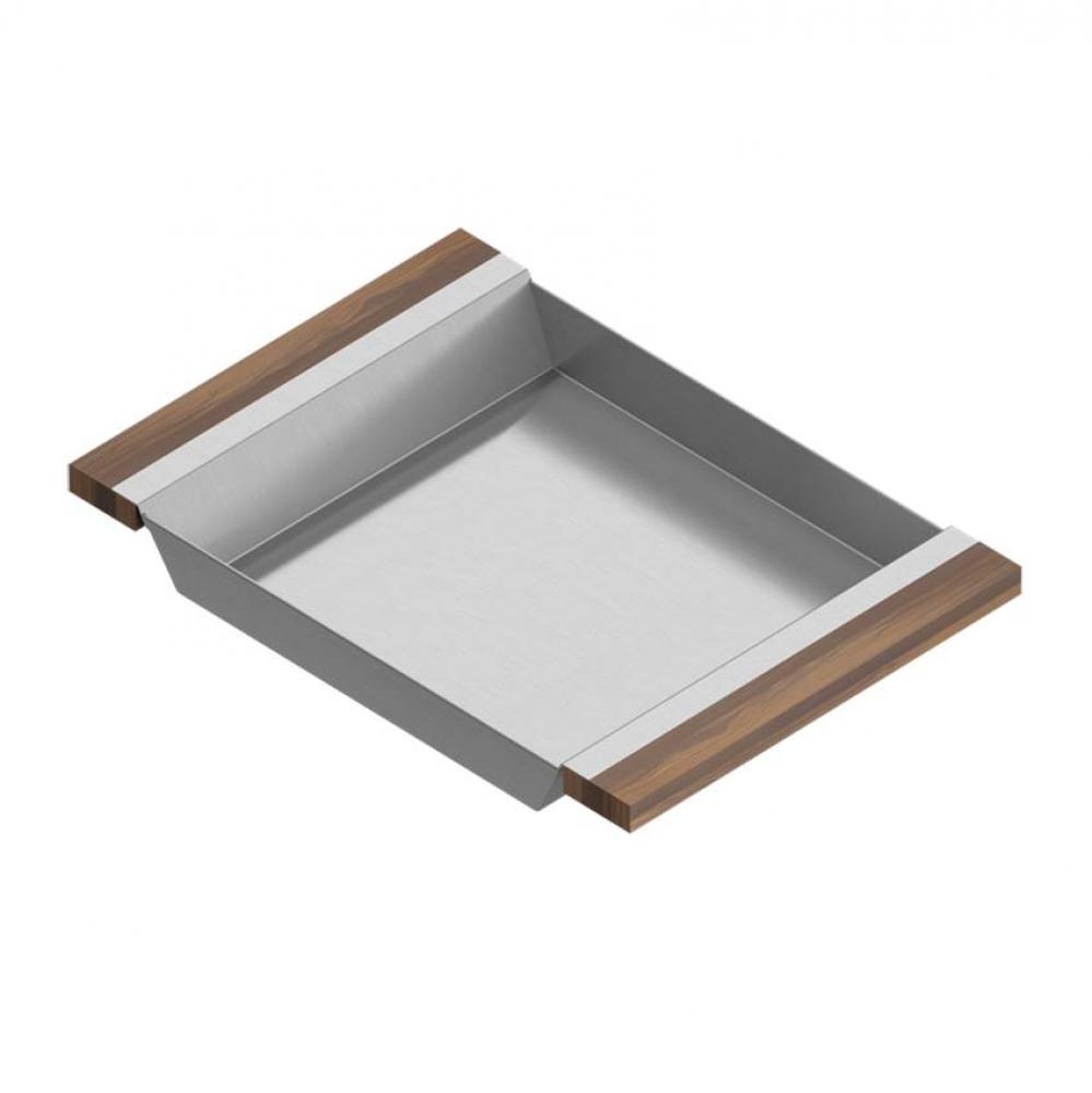 Tray For 16In Sink, Walnut Handles, 12X17X2-1/4