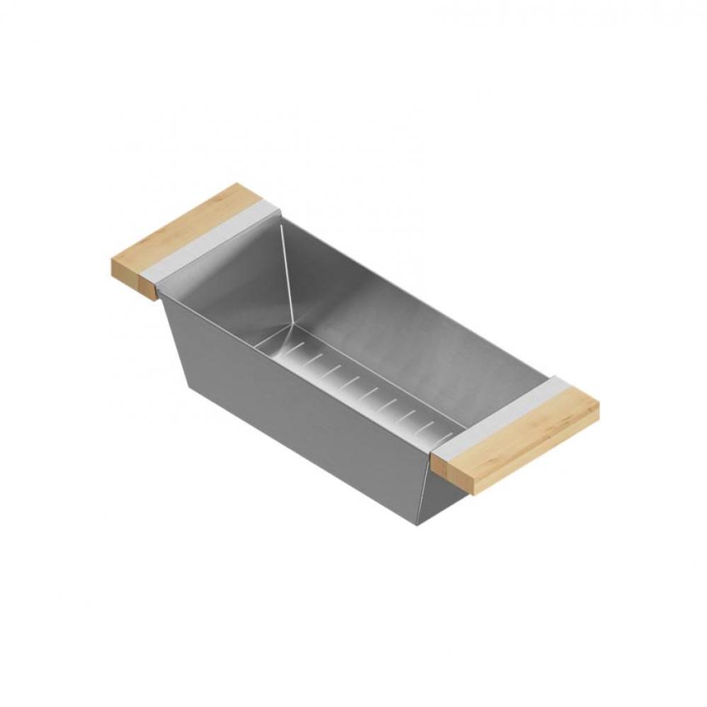 Colander For 16In Sink, Maple Handles, 6X17X4-1/4