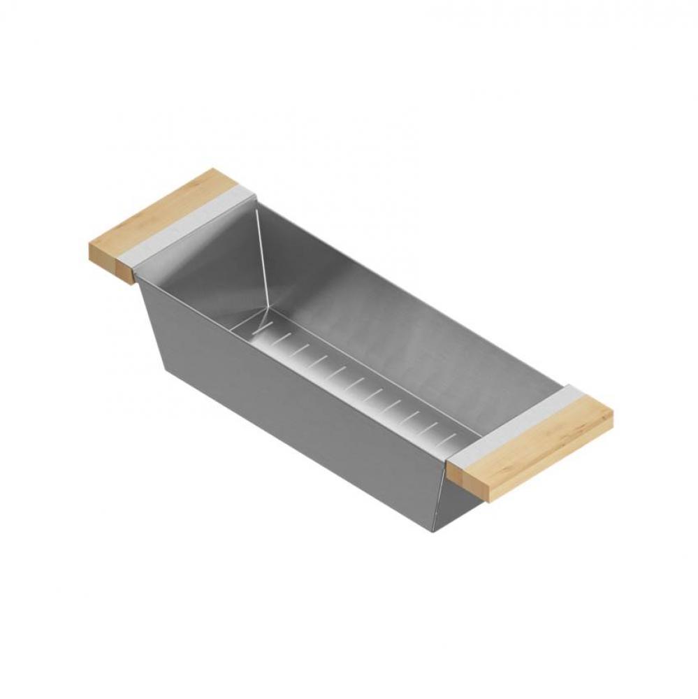 Colander For 18In Sink, Maple Handles, 6X19X4-1/4