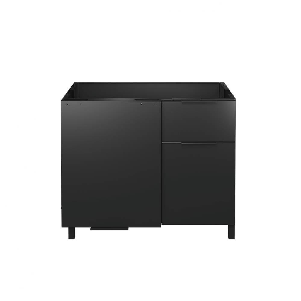 Essence Reversible Self-Standing Single Door Corner Storage Cabinet, Onyx 35'' X 25,5&ap