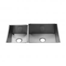 Home Refinements by Julien 003644 - Urbanedge Sink Undermount, Double L12X16X8 R21X18X10