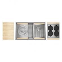 Home Refinements by Julien 005421 - Smartstation Kit, Undermount Sink, Maple Acc., Dbl L18X18X10 R12X18X10