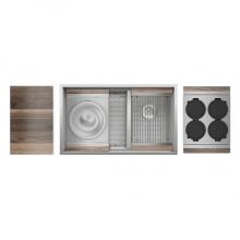 Home Refinements by Julien 005471 - Smartstation Kit, Undermount Sink, Walnut Acc, Dbl L18X18X10 R12X18X10