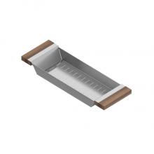Home Refinements by Julien 205218 - Colander For 17In Sink, Walnut Handles, 6X18X2-1/4