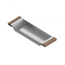 Home Refinements by Julien 205219 - Colander For 18In Sink, Walnut Handles, 6X19X2-1/4